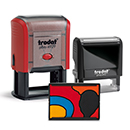 Multicolor Text Stamps Printy Line 